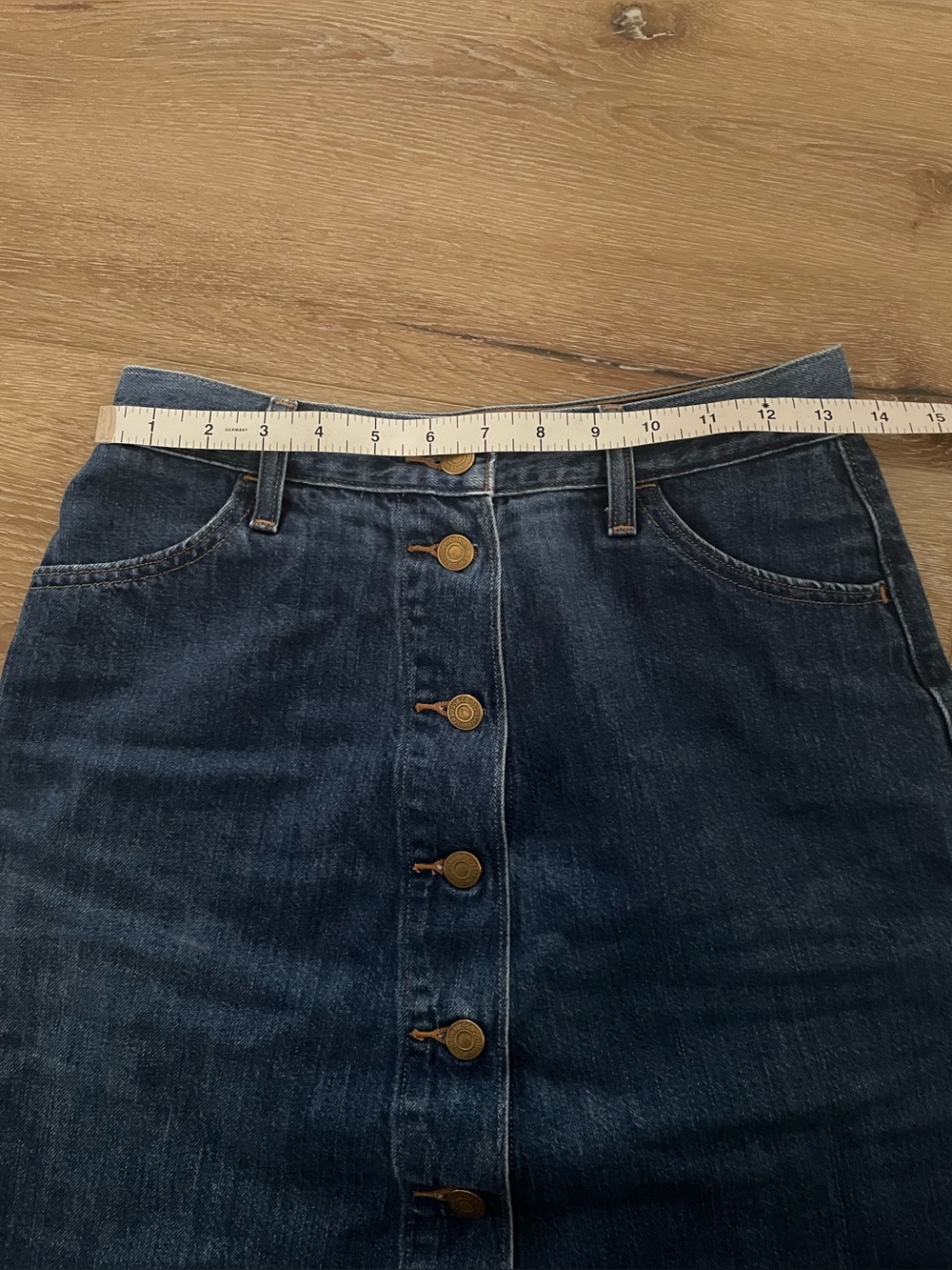 Levi’s A line knee length denim skirt 100% cotton size 25 - Picture 7 of 9